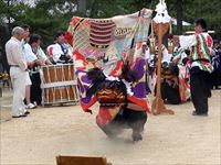 2015年 津田石清水神社 秋季例大祭 松原の獅子舞の写真